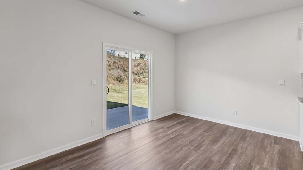 Breakfast area with sliding glass doors
