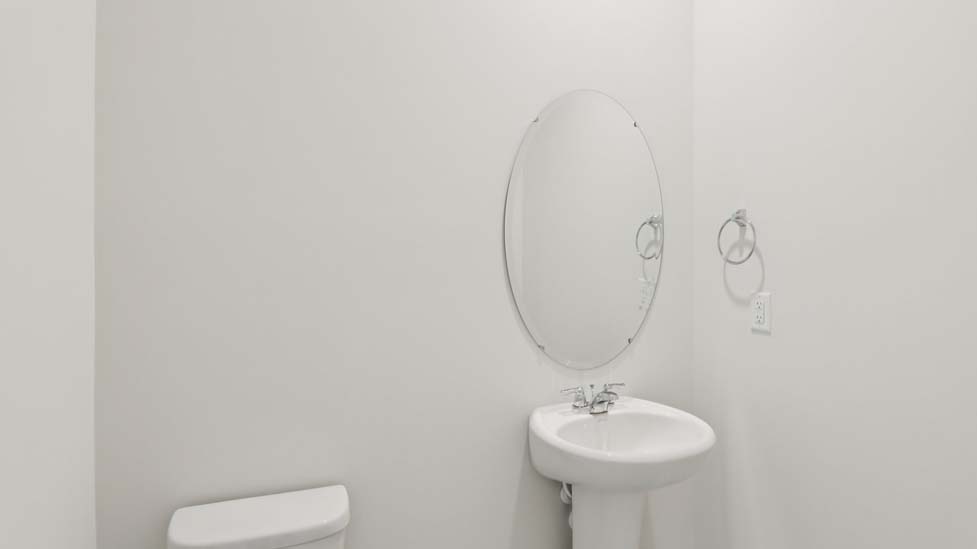 Powder room with single sink