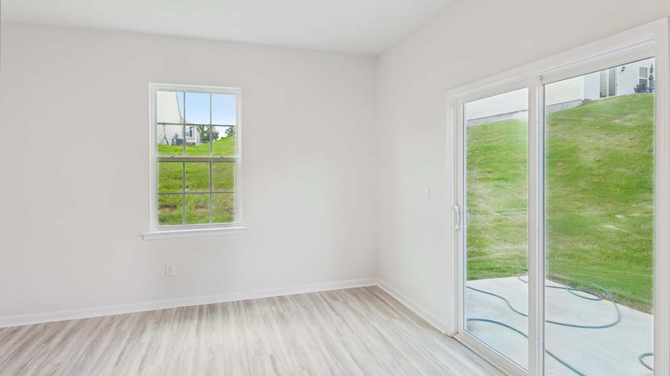 Dining area with sliding glass door