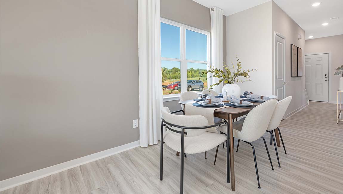 Open dining area with large window