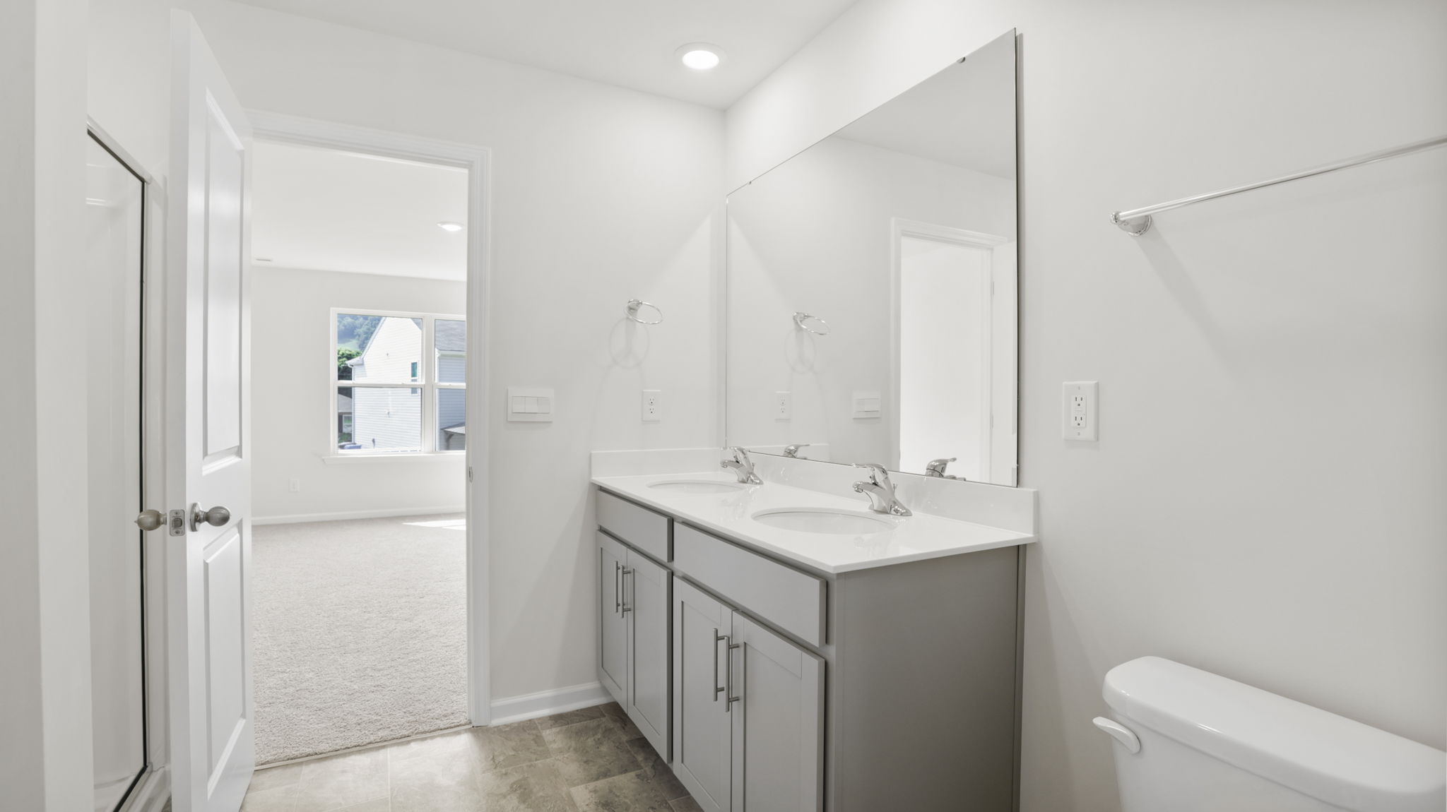 Bathroom with dual vanity