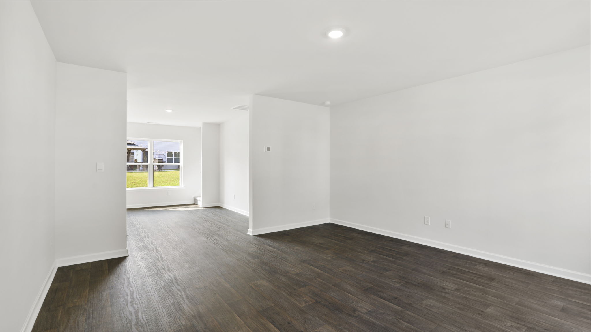 Open living area with large windows