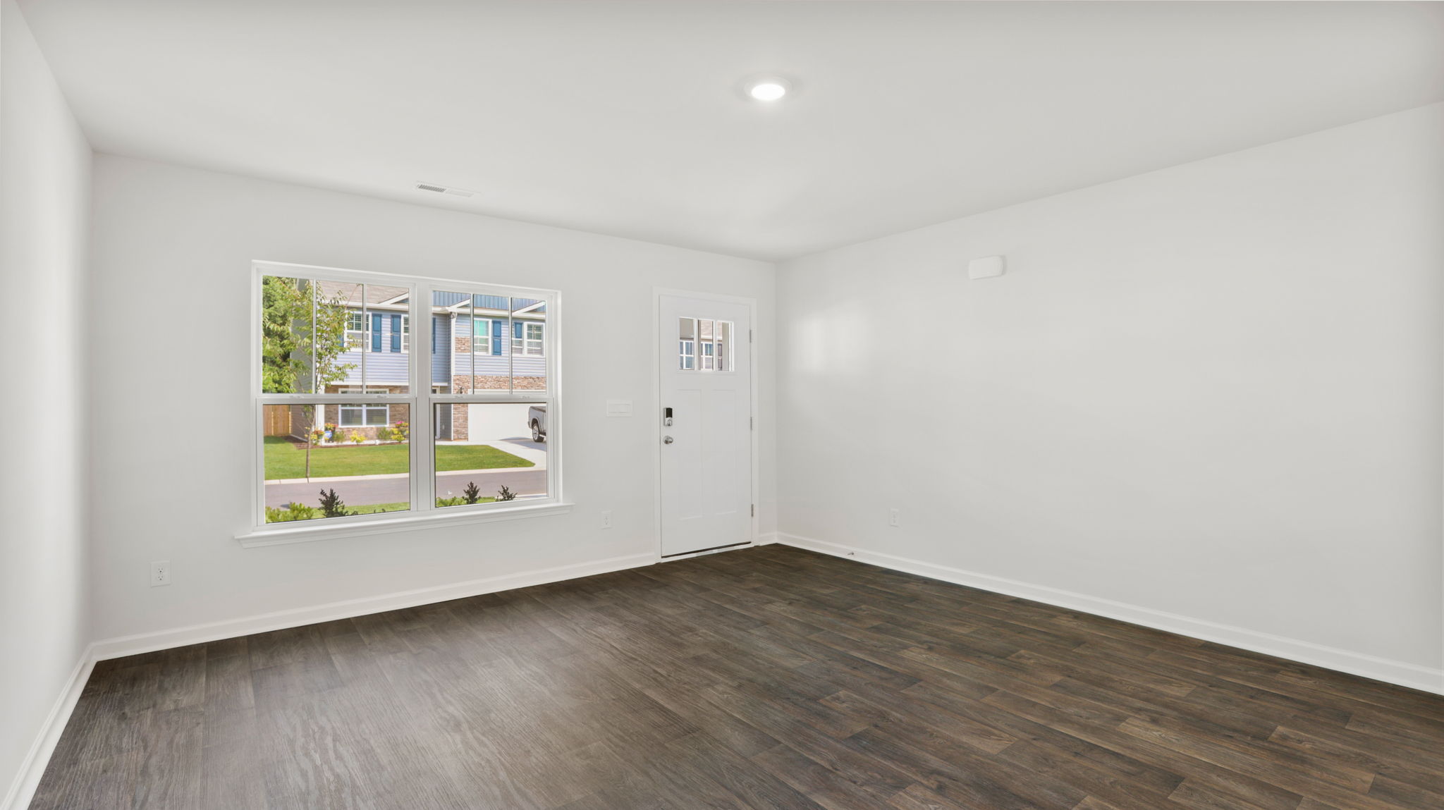 Open living area with large windows