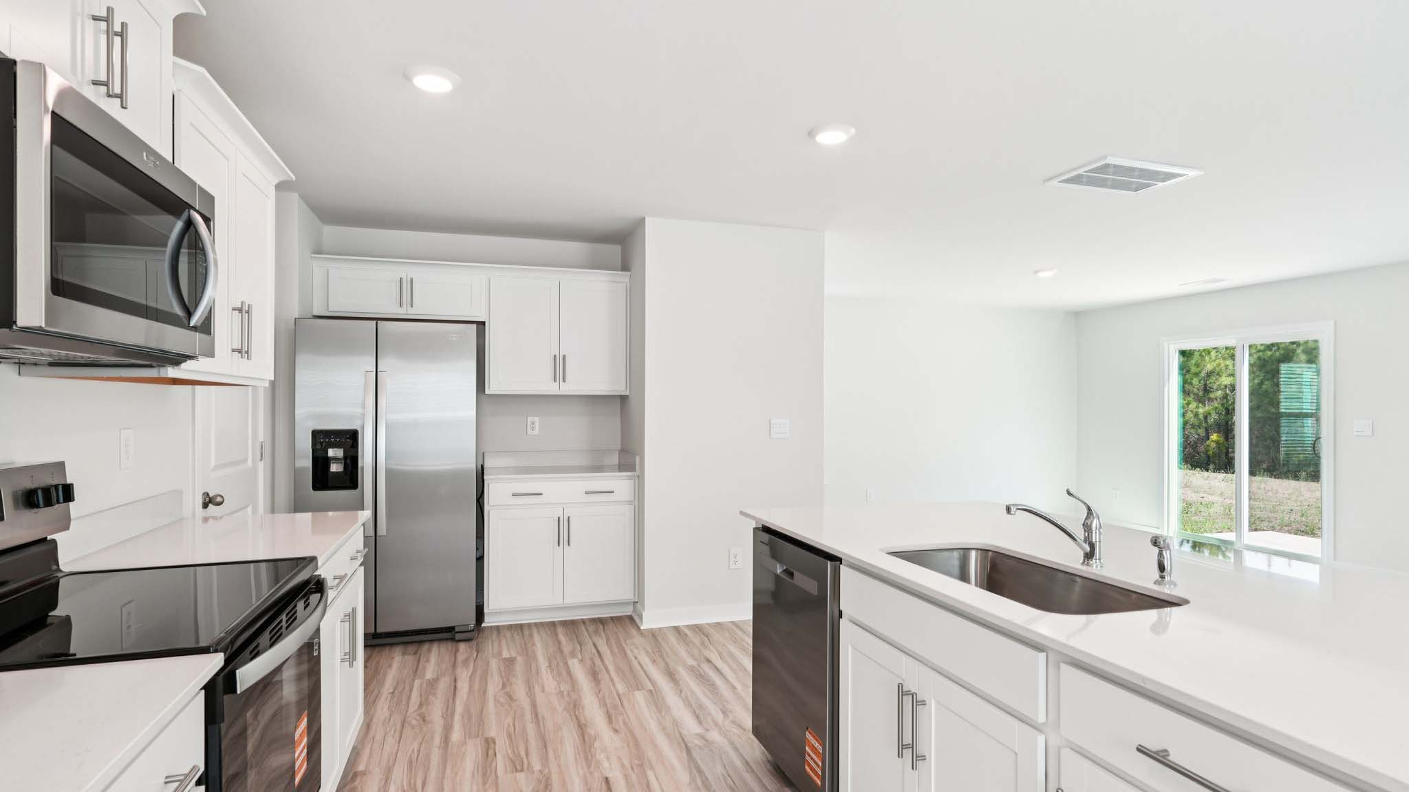 Open concept kitchen with island
