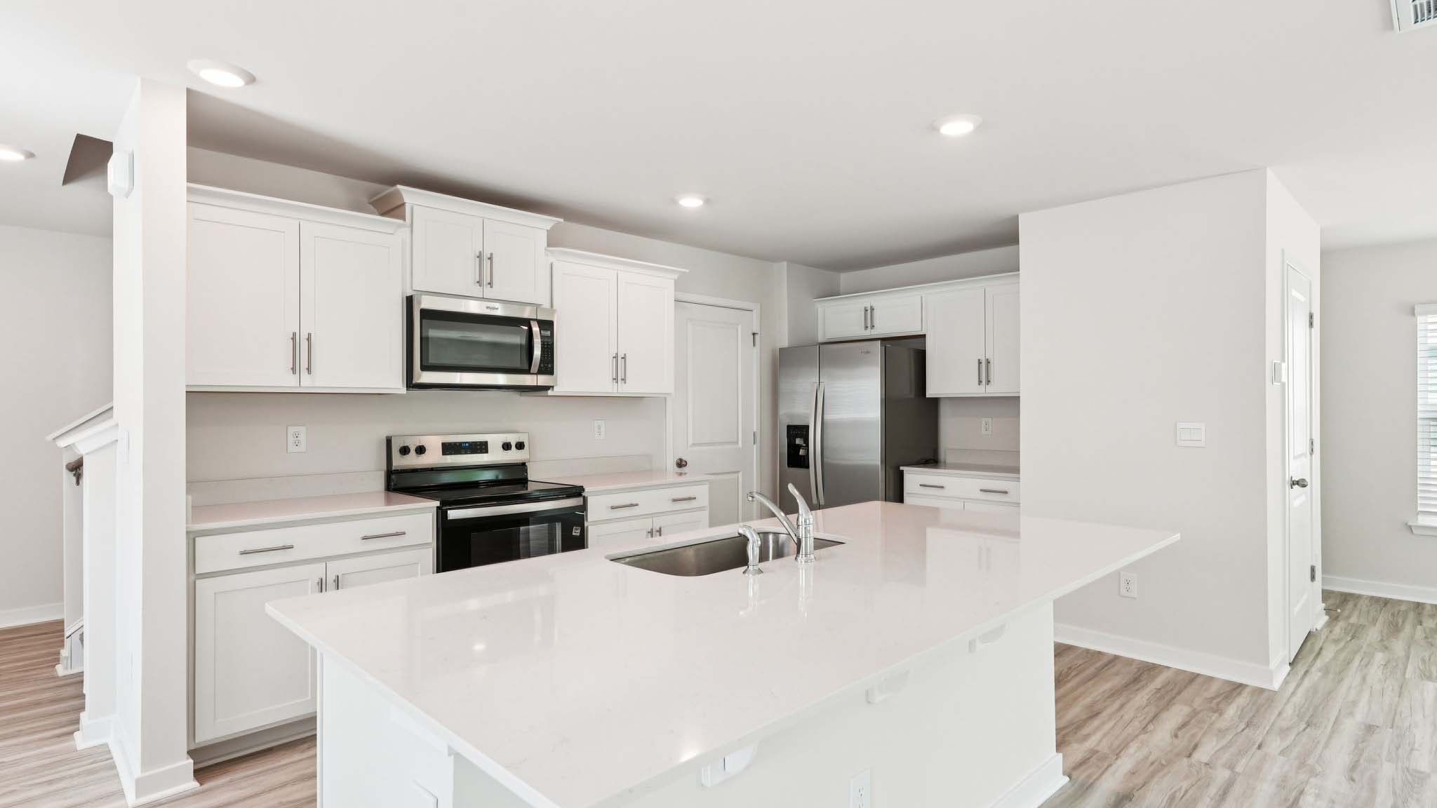 Open concept kitchen with island