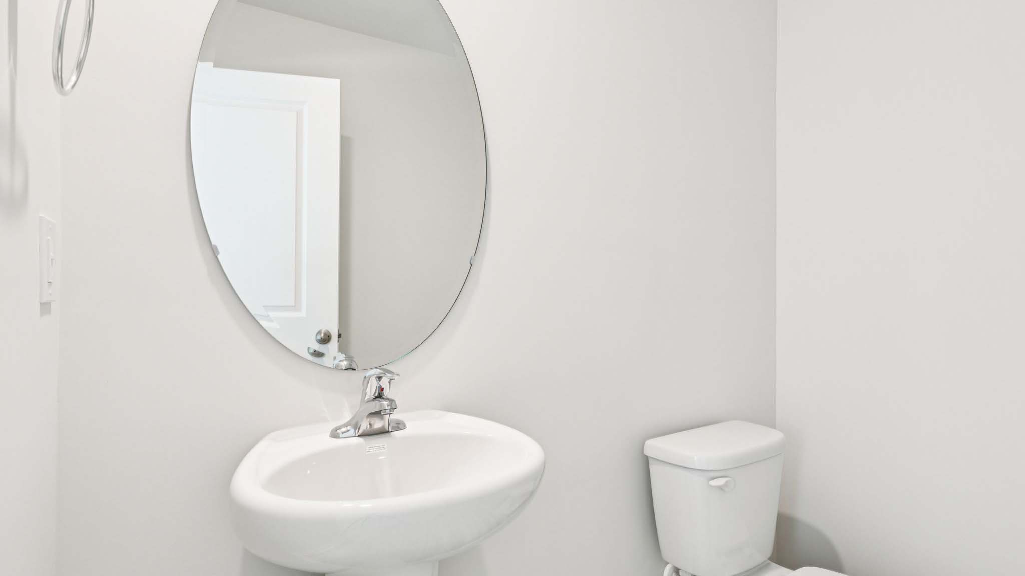 Powder room with single sink