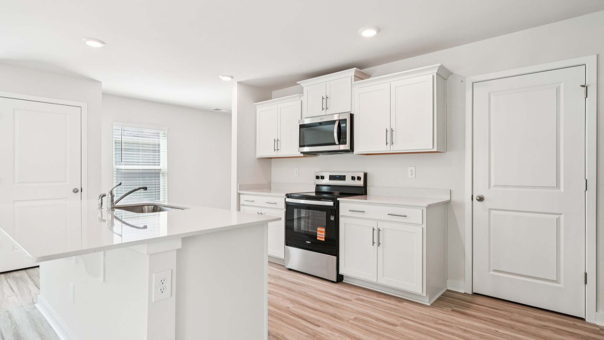 Open concept kitchen with island