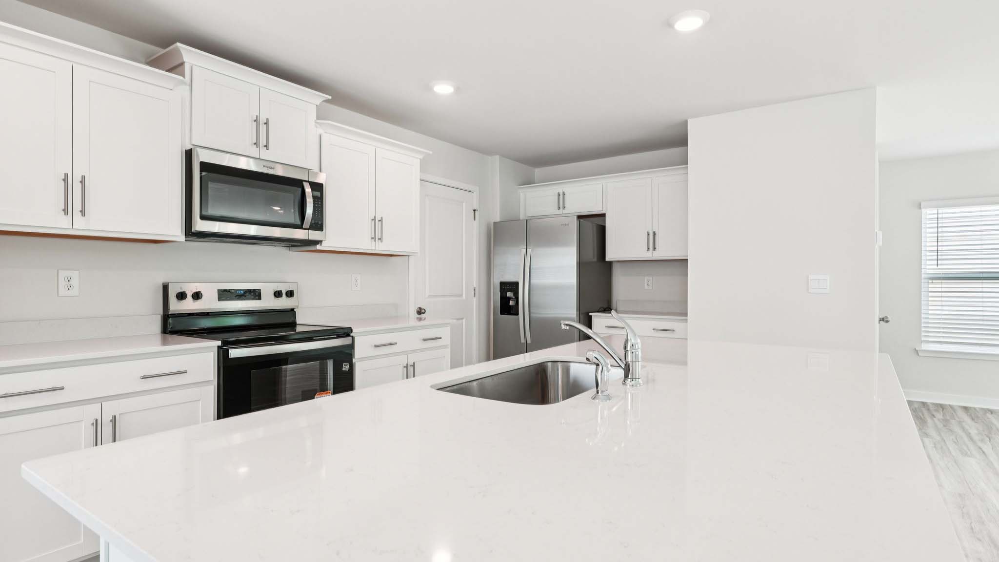 Open concept kitchen with island