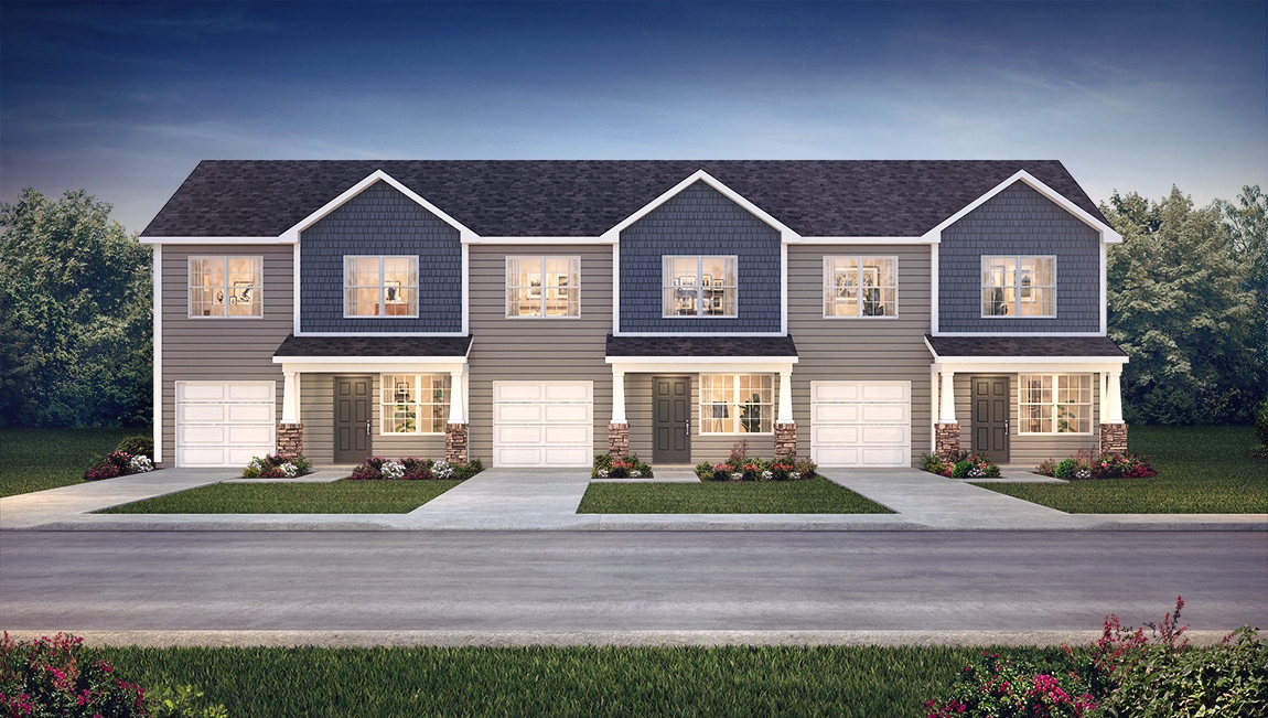 Clement townhome front exterior rendering