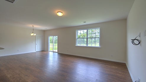 Family room with large windows