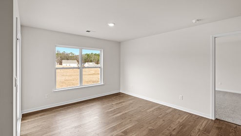 Open family room with windows