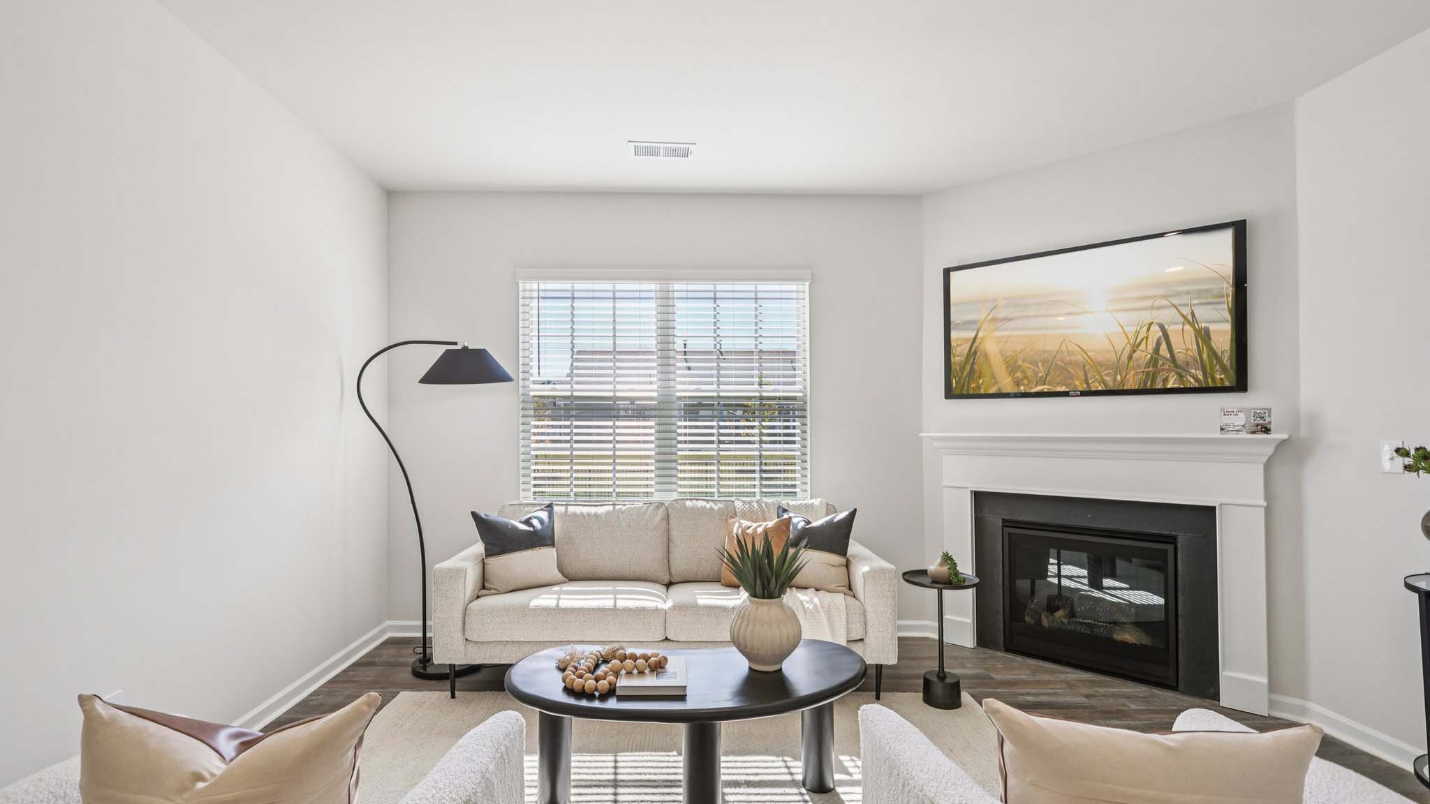 Open living area with large windows