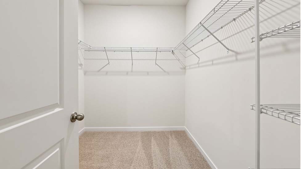 Walk in closet with shelving