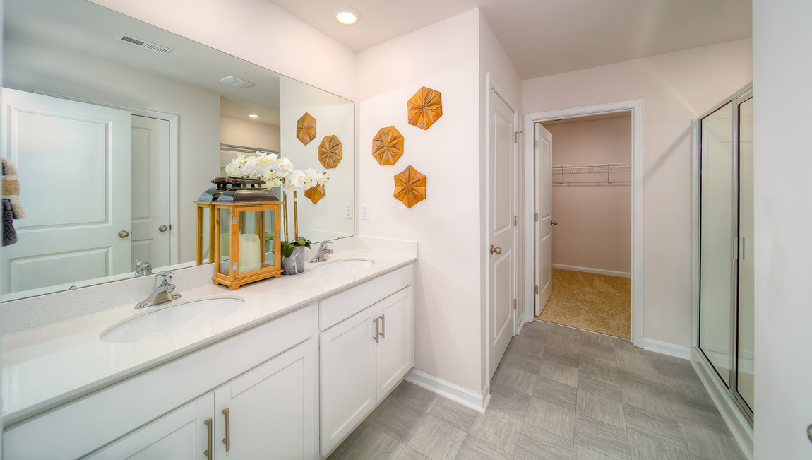 Primary bathroom with double vanity