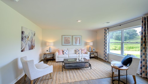 Living room with large window