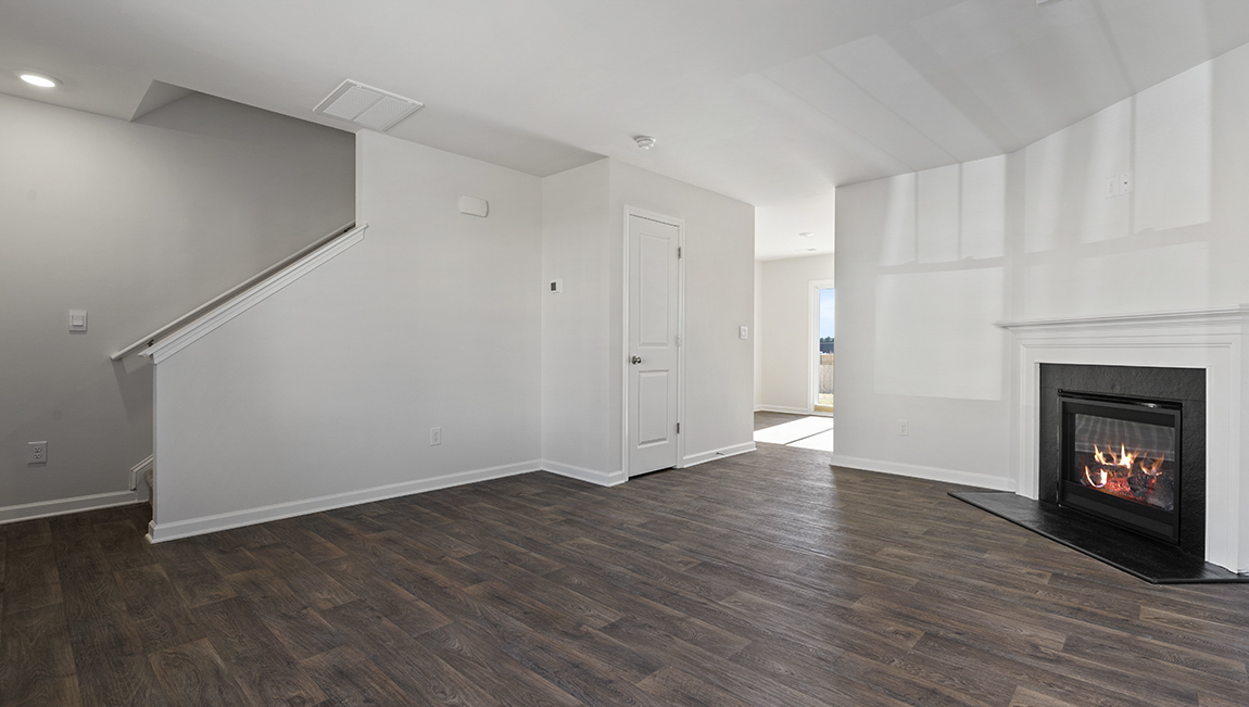 Spacious family room with fire place