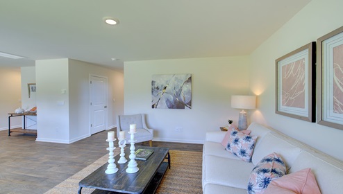 Living room with large window