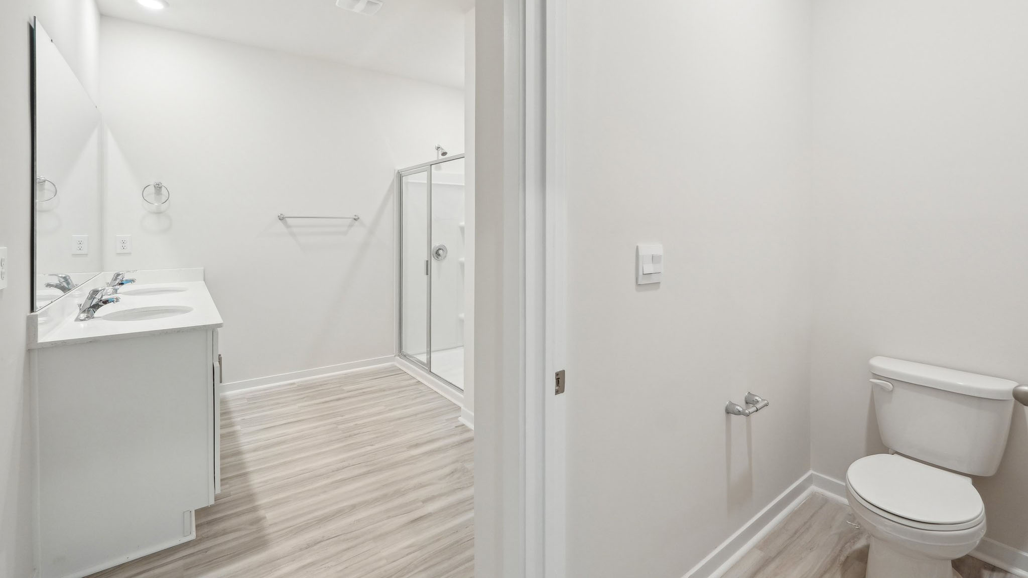Bathroom with bathtub and shower combination