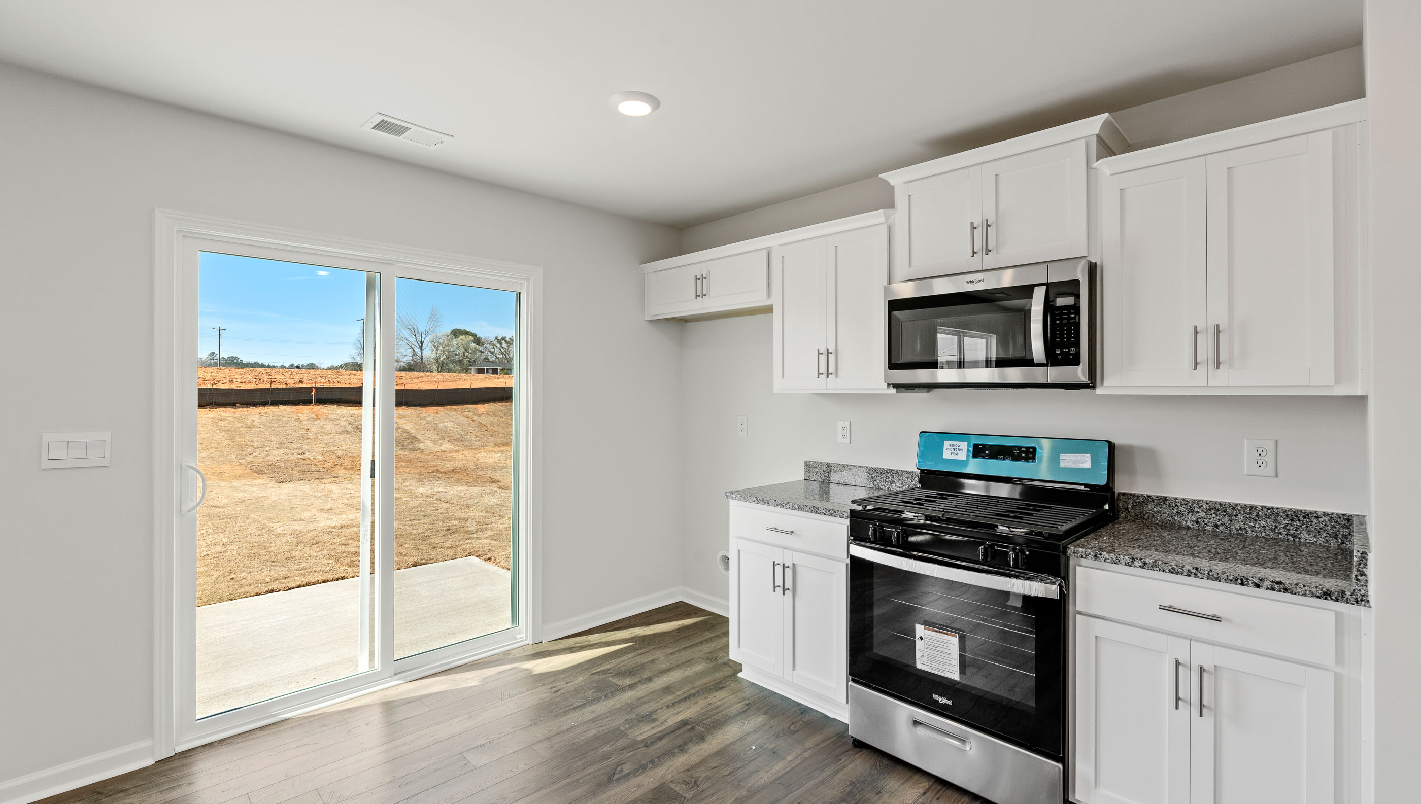Kitchen with sliding glass door