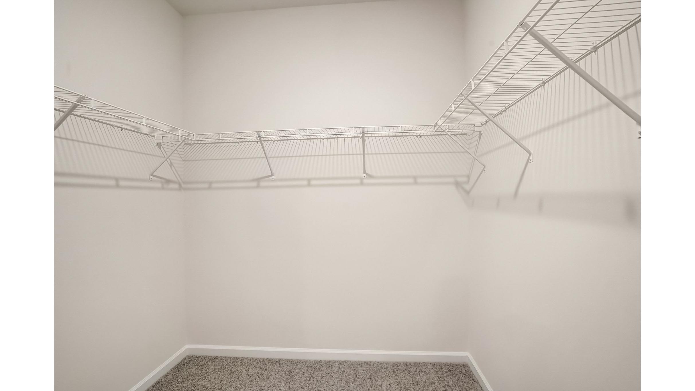 Carpeted walk in closet