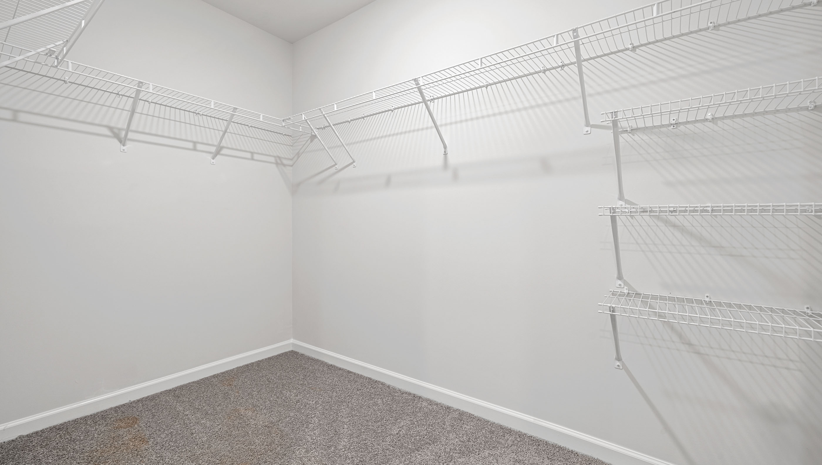 Walk in closet with shelving