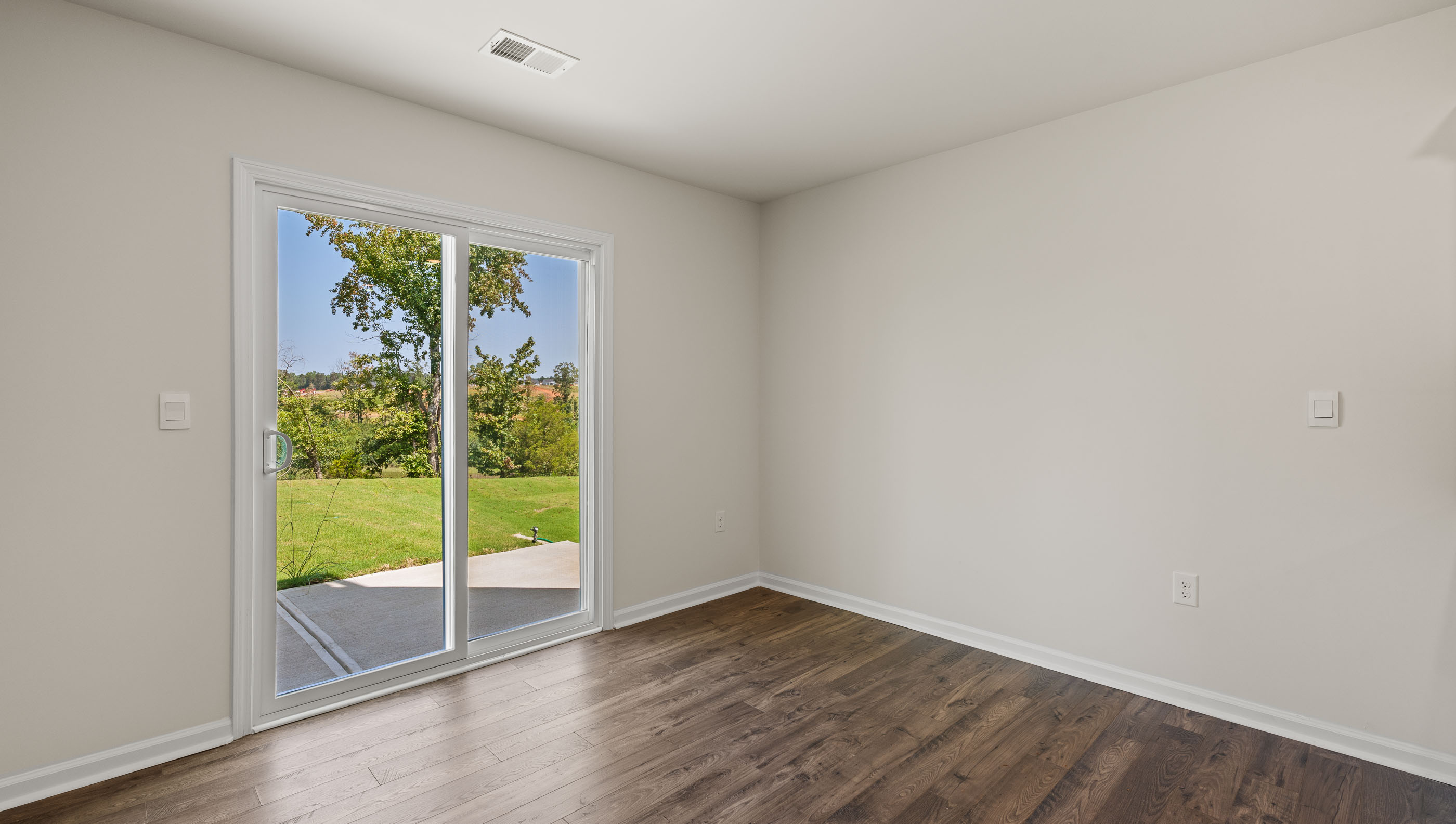 Open living area with large windows