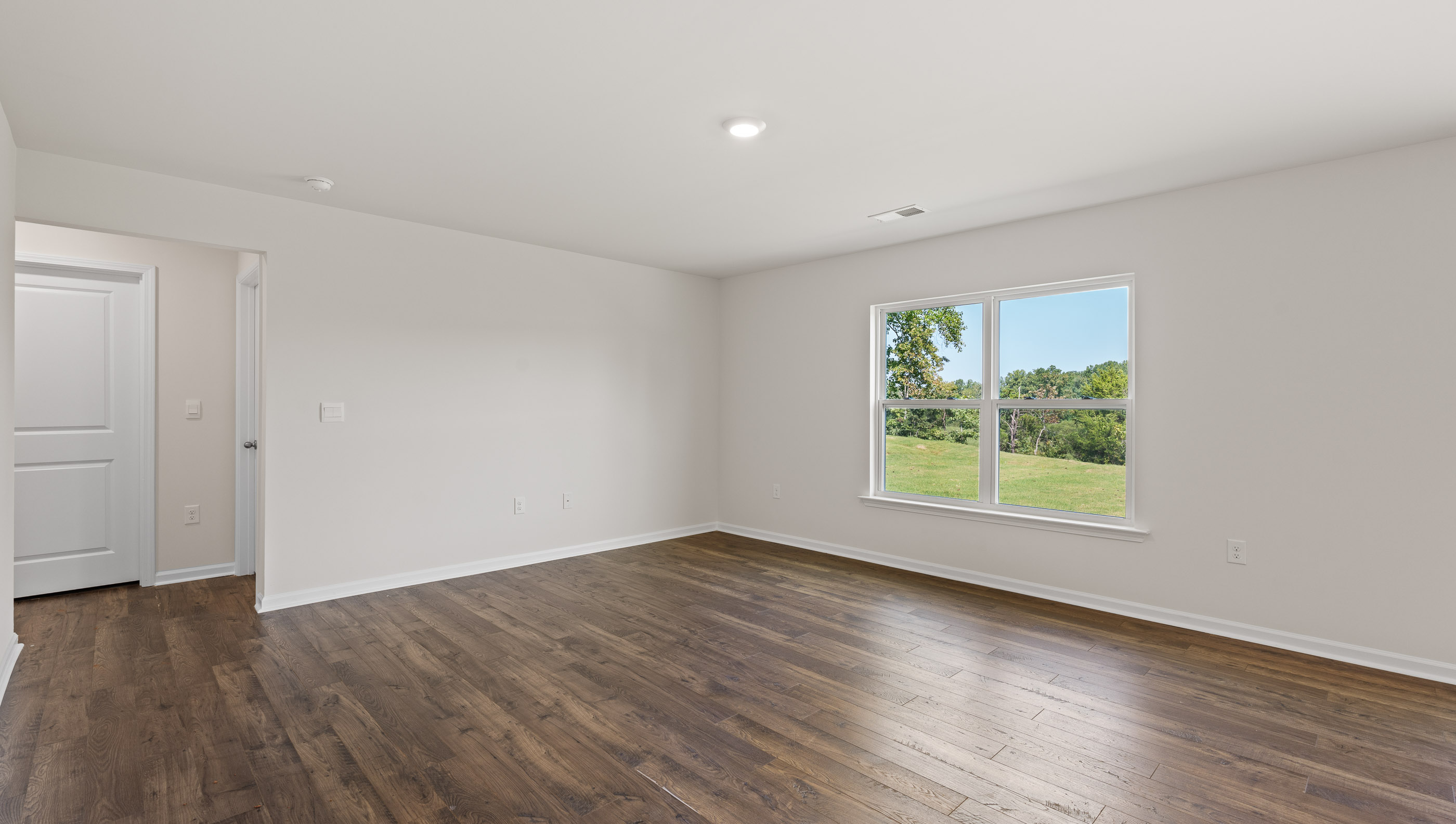 Open living area with large windows