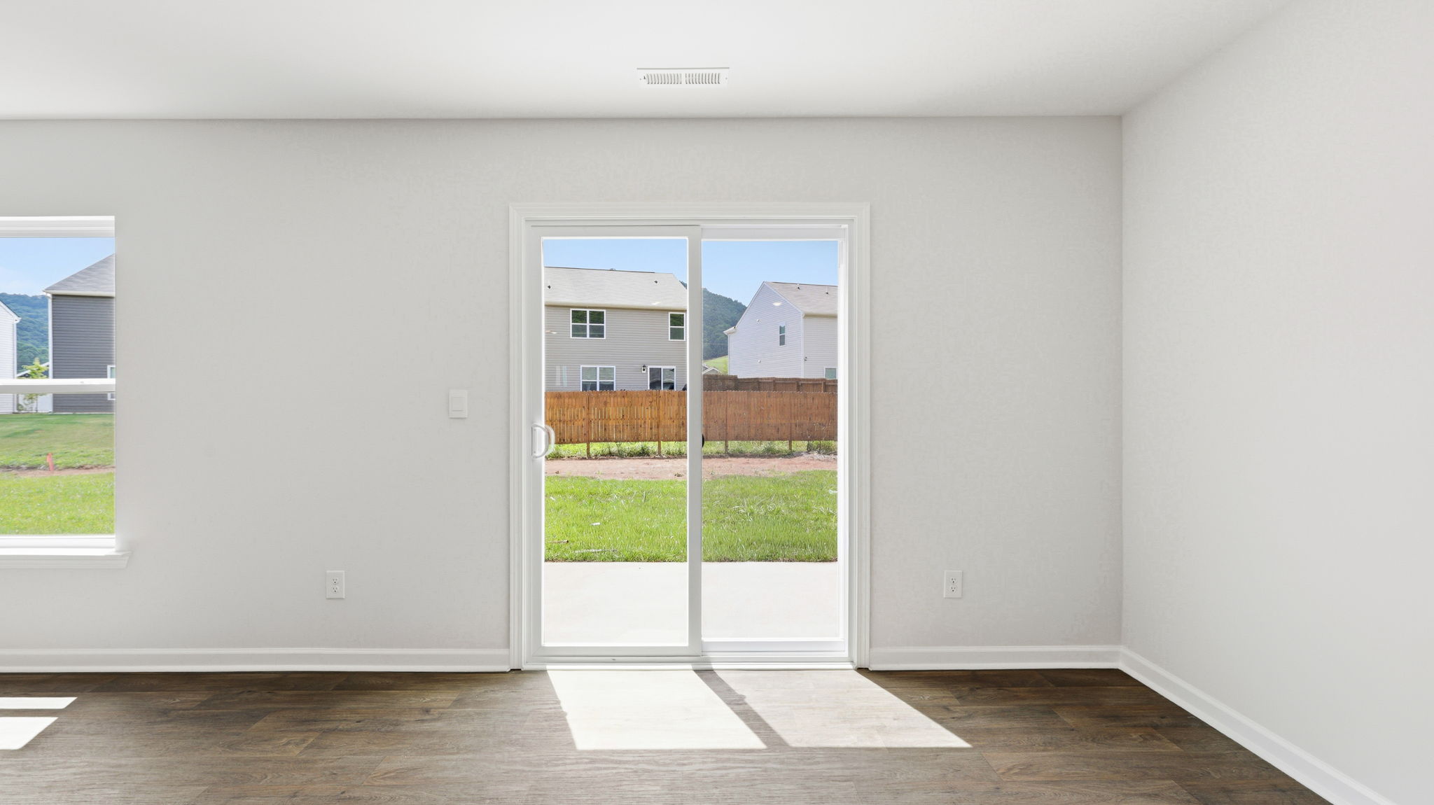 Open dining area with sliding glass doors