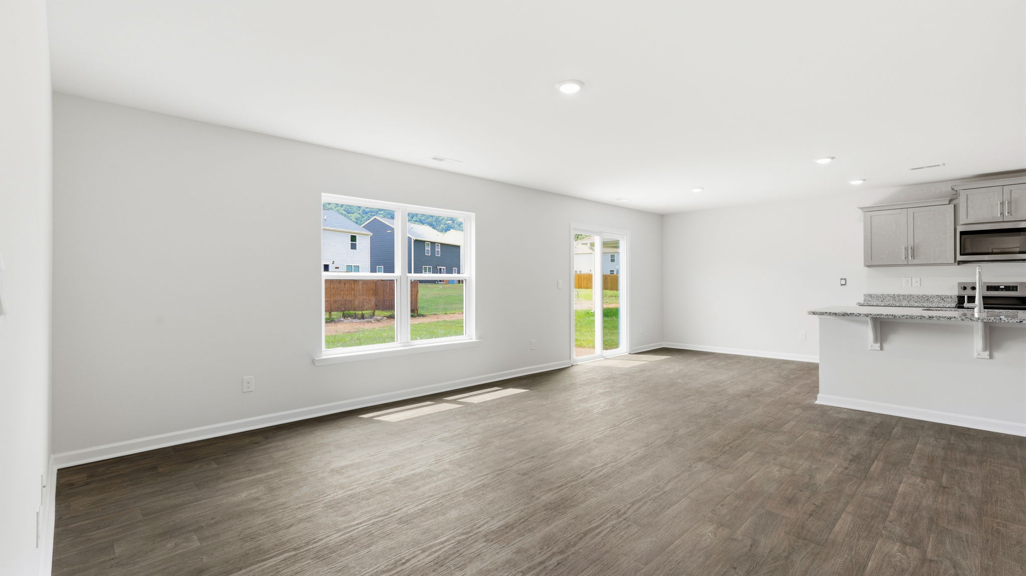 Open living area with large windows