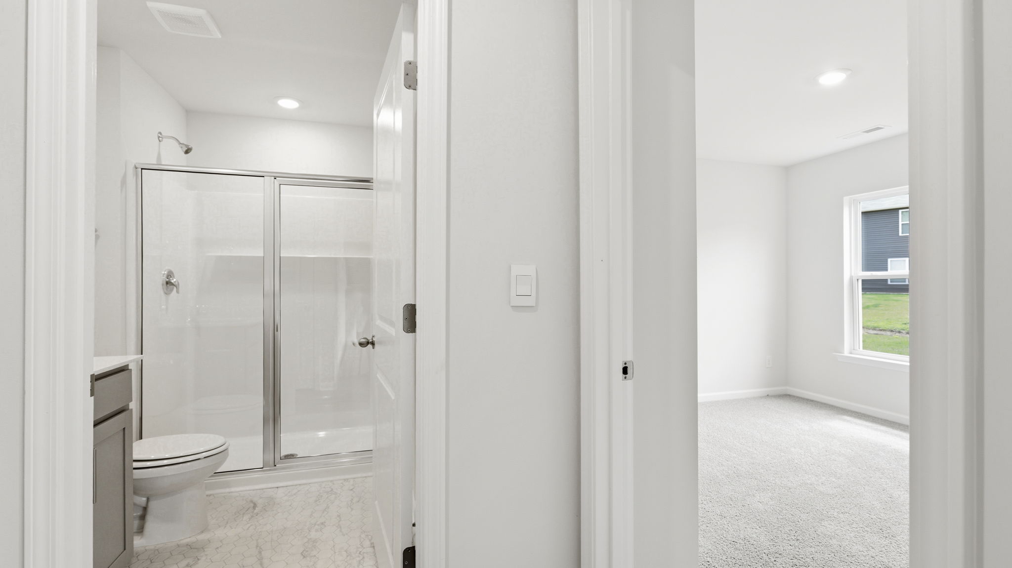 Primary bathroom with walk in shower