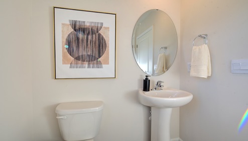 powder bathroom with small window