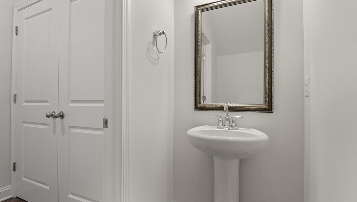 Primary bathroom ensuite with double sink vanity