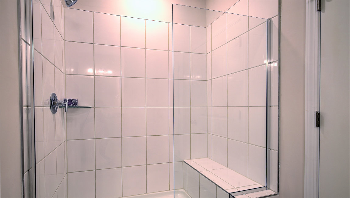 Primary bathroom with walk in shower