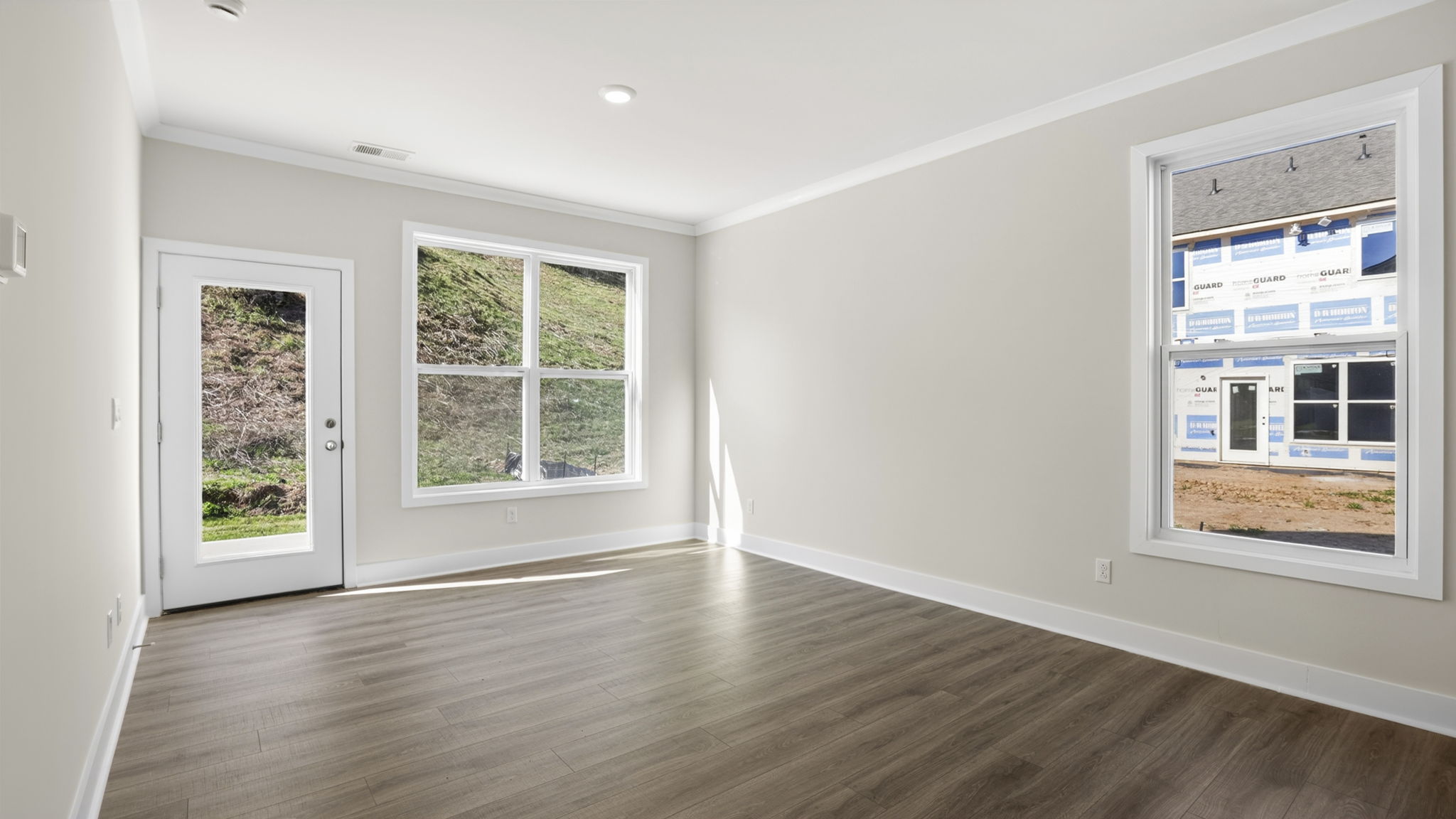 Open living space with large windows