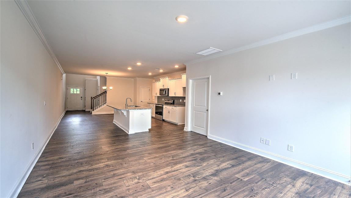 Living room view of kitchen