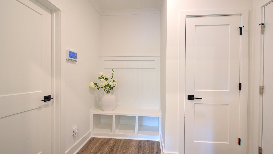 Drop zone inside door from garage