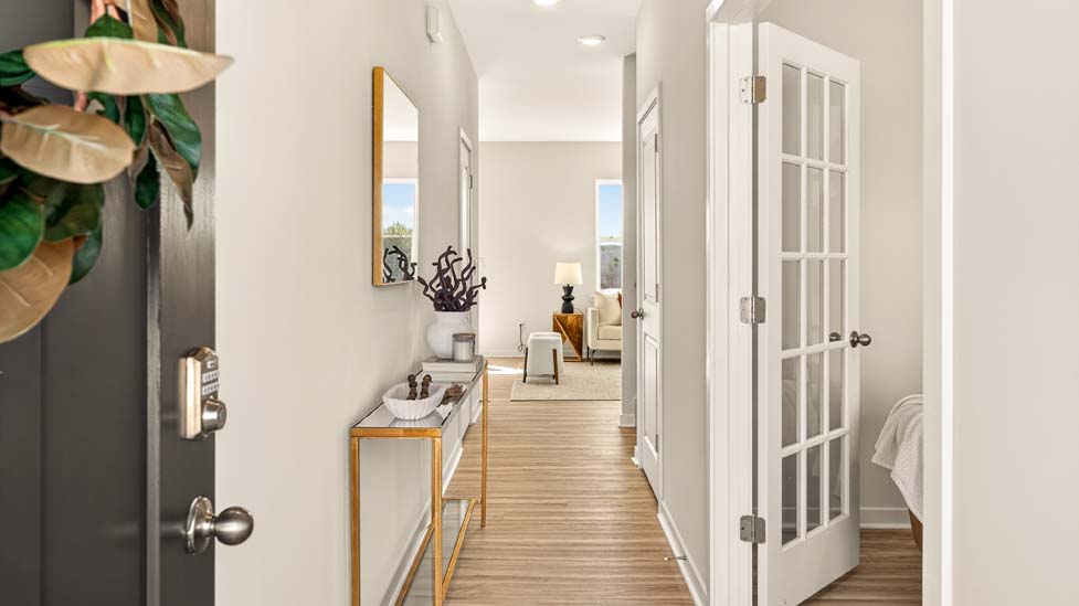 Welcoming foyer with office to the right