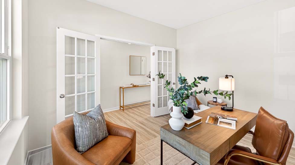 Office space with large window