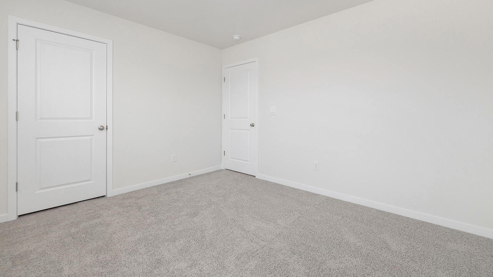 Carpeted bedroom with closet