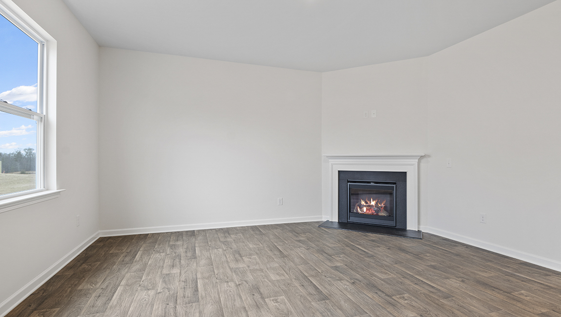 Spacious family room with fireplace