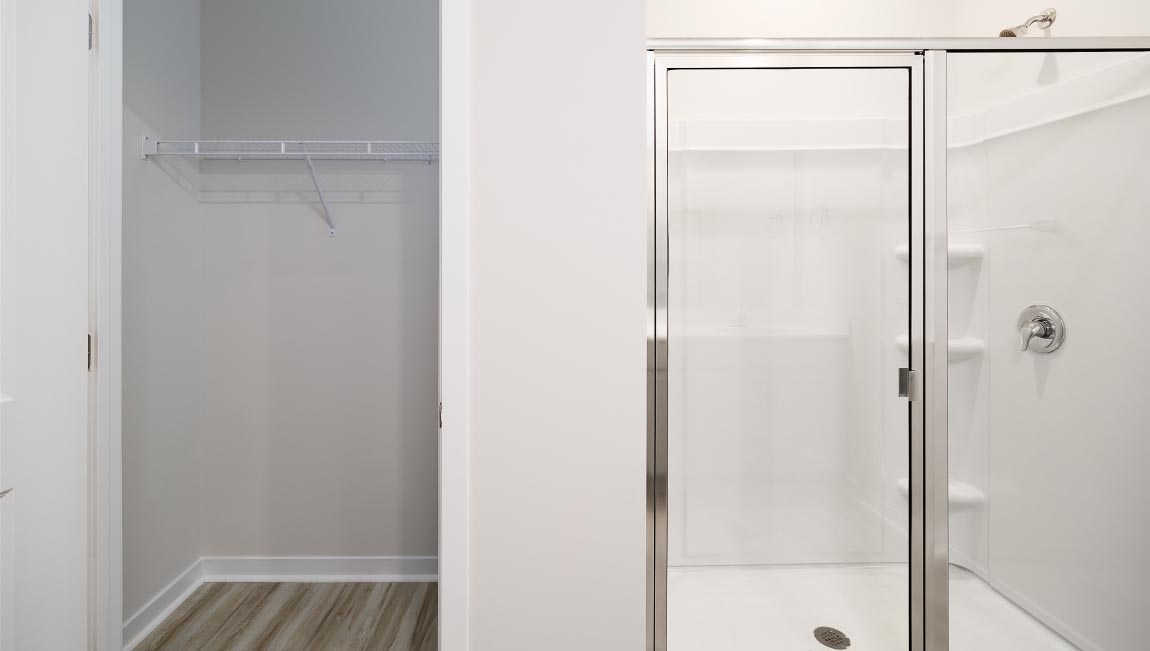 Primary bathroom with walk in shower