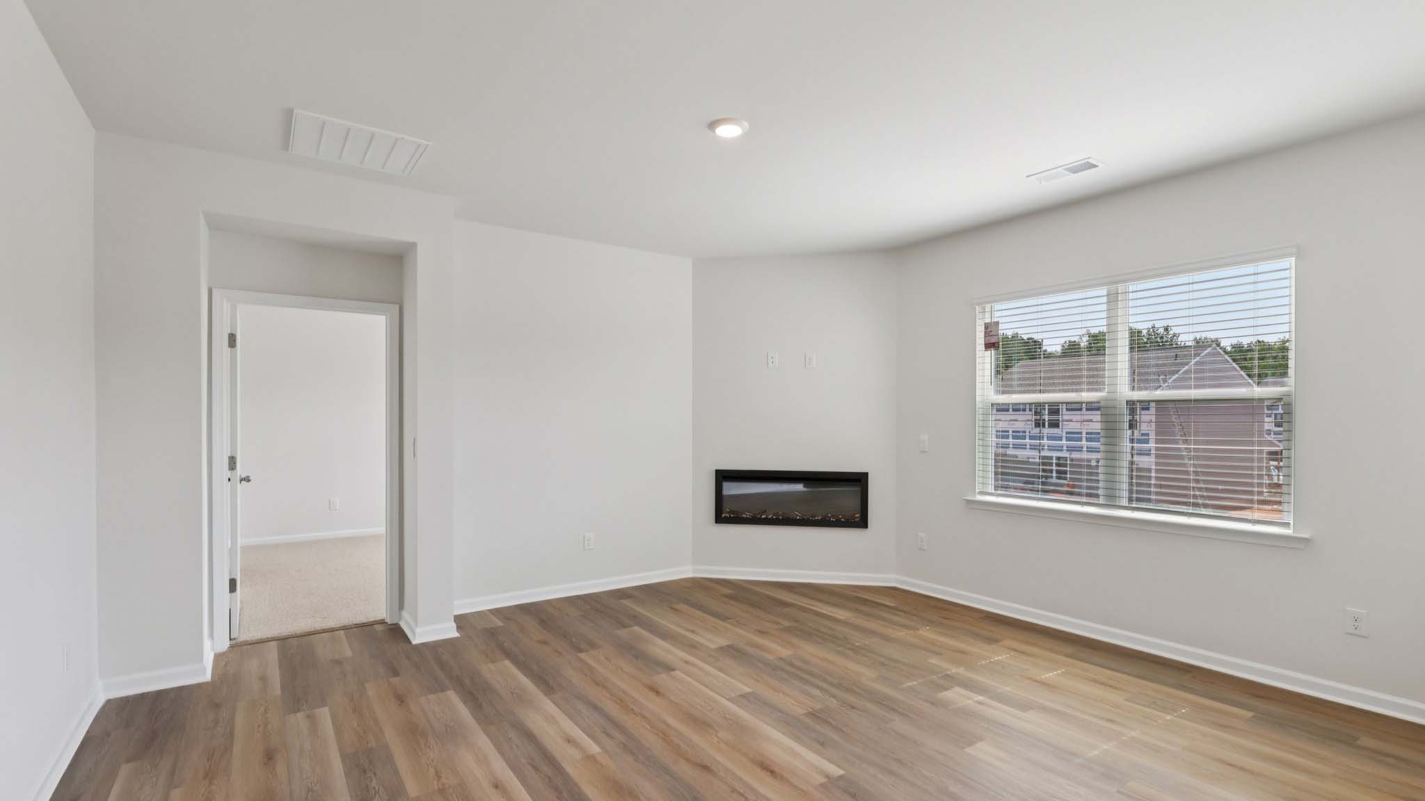 Living area with electric fireplace
