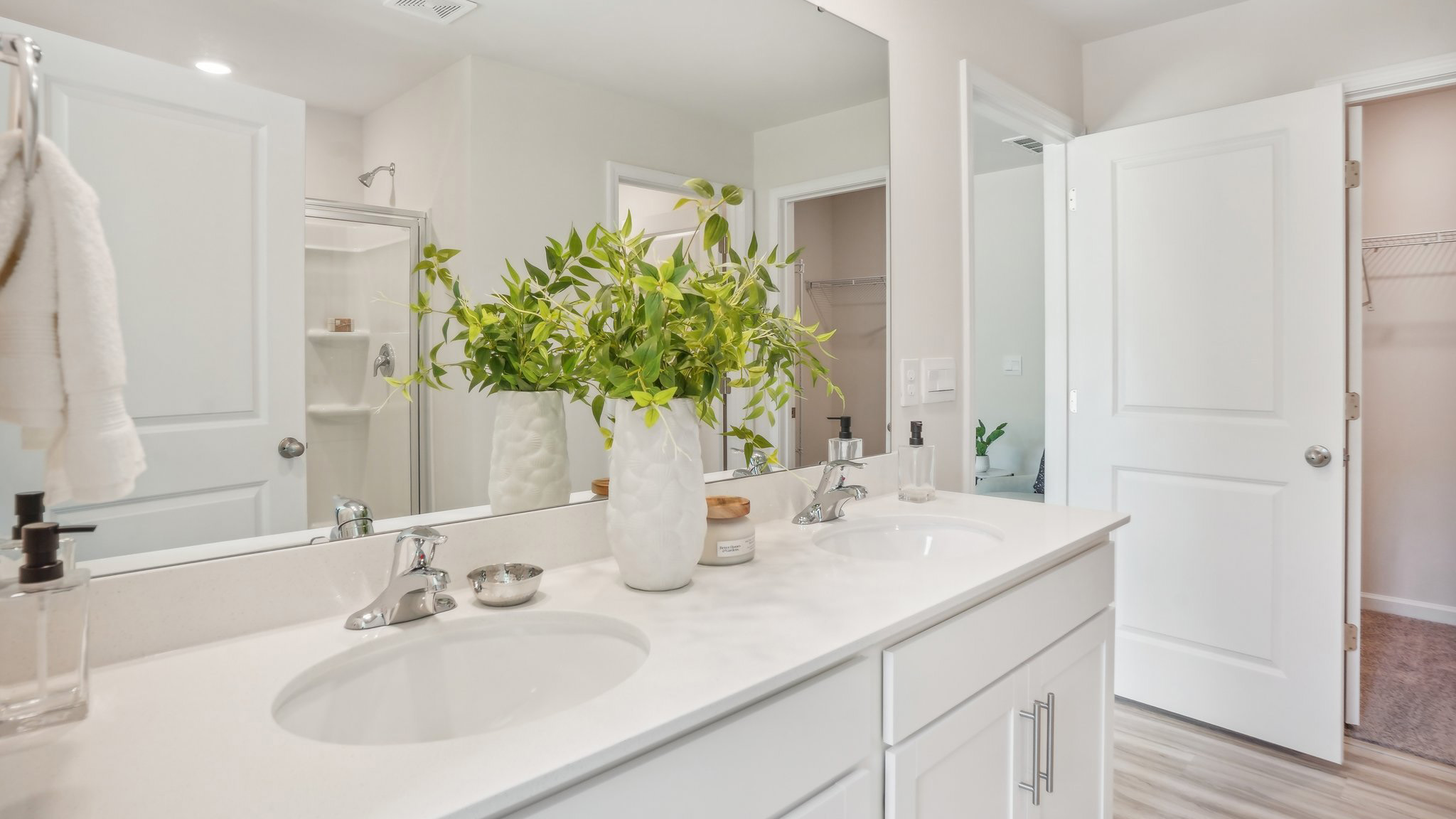 Primary bathroom with double vanity