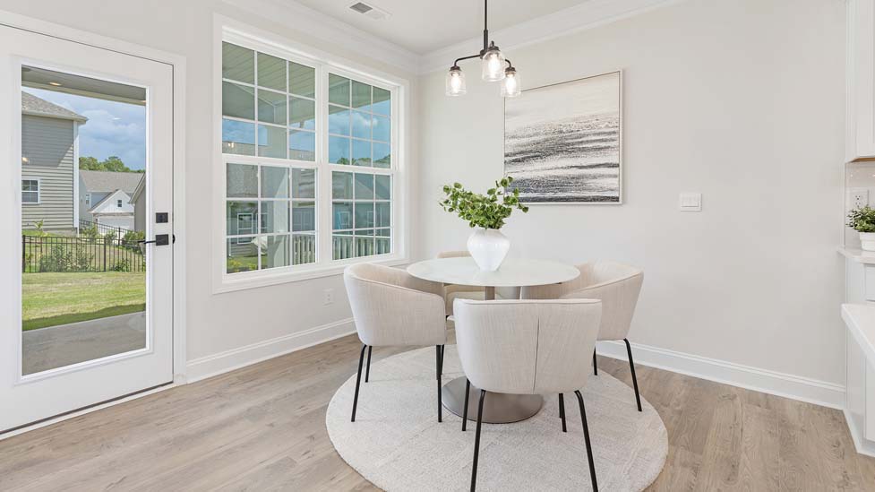 dining room with large windows
