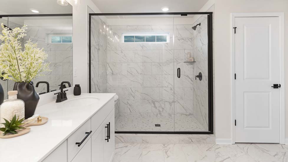 bathroom with dual sink vanity