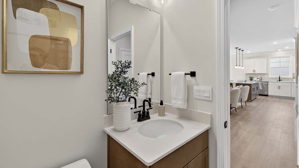 Drop zone beside garage and laundry room doors