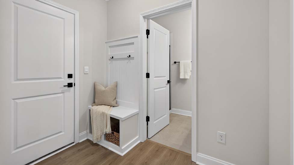 Drop zone beside garage and laundry room doors