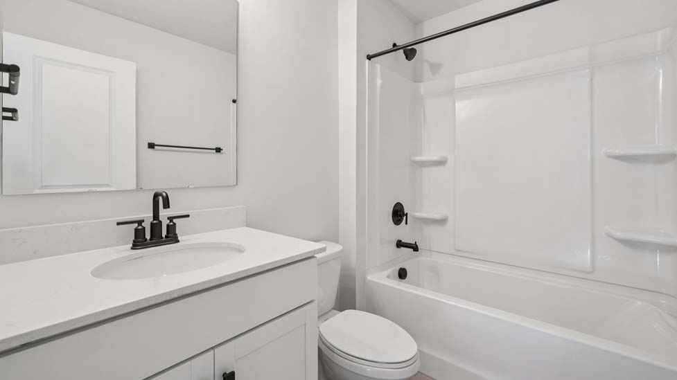 Bathroom with bathtub shower combination