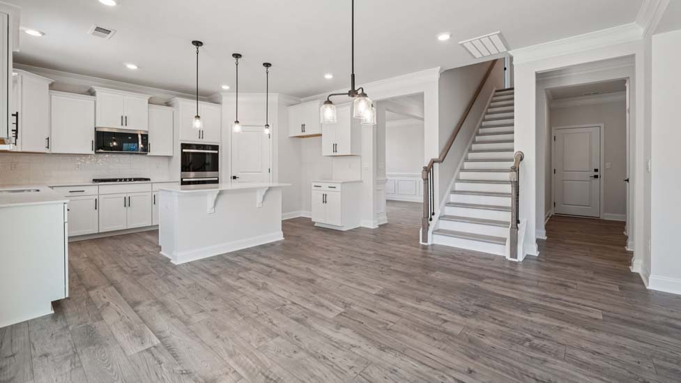 Kitchen with stainless steel appliances