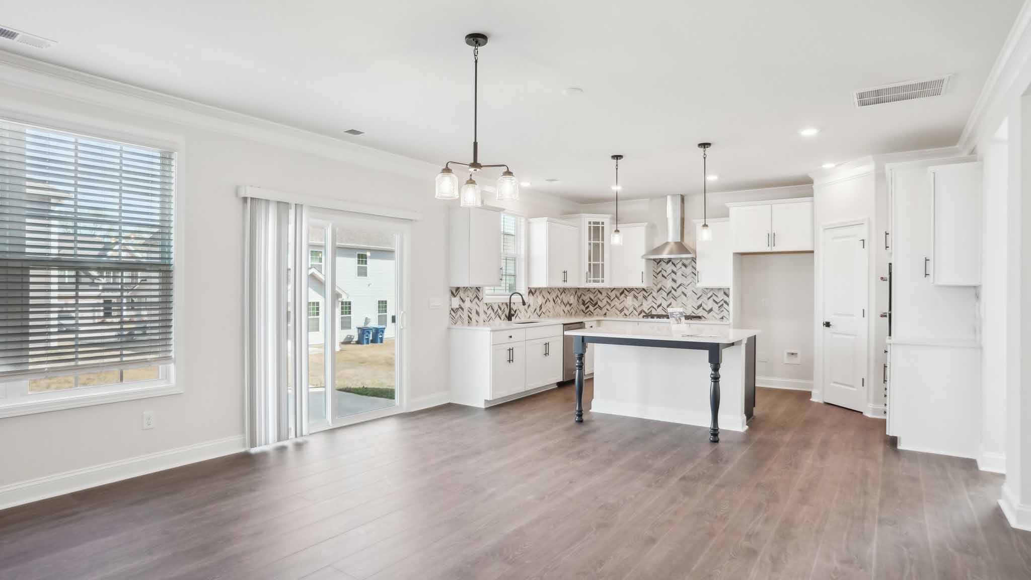 Dining room with large windows